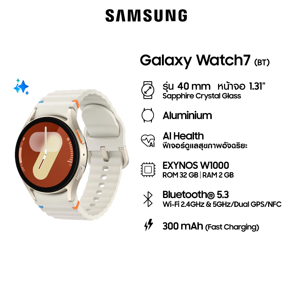 Samsung Galaxy Watch7 AI สมาร์ทวอทช์ ระบบบลูทูธ 40mm - Image 2