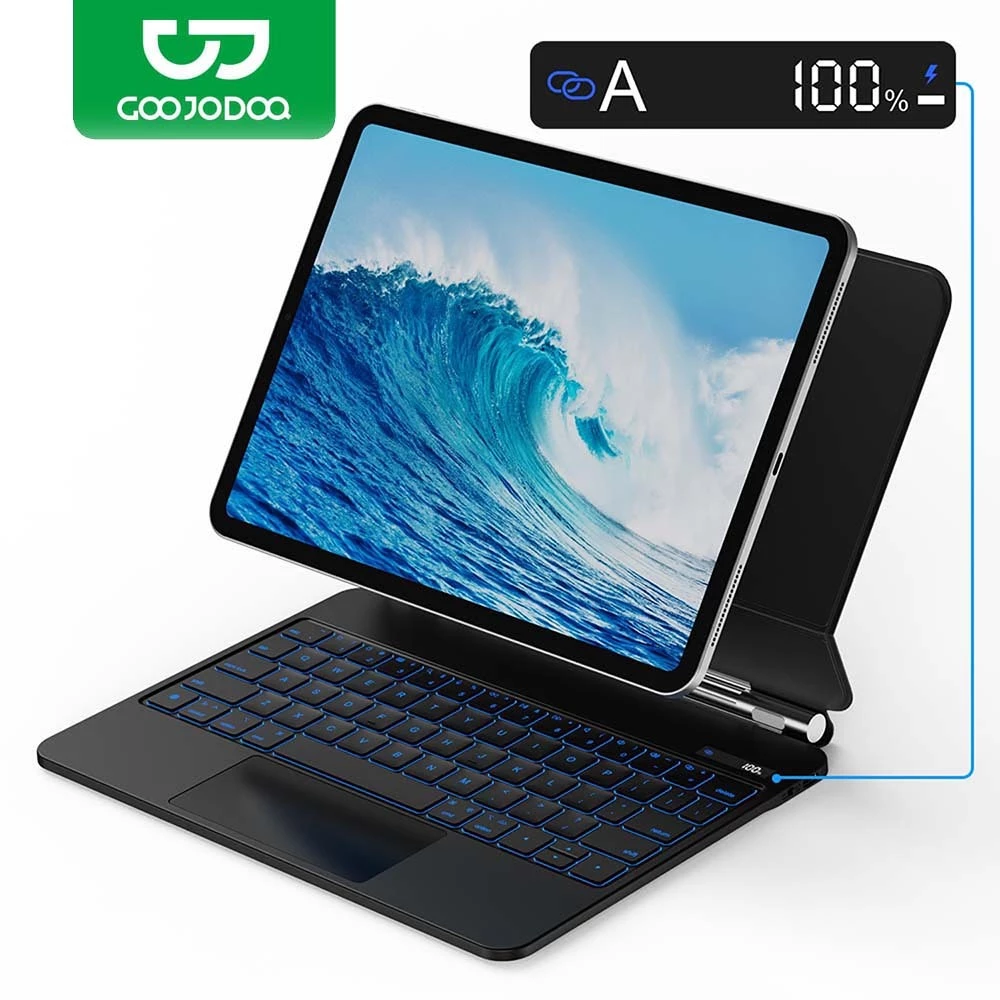 GOOJODOQ คีย์บอร์ด Thai พร้อมหน้าจอ LCD สําหรับ iPad Pro 11 Pro 12.9 Pro13 2025 10.9 Air 6/7/8 11inch 13inch