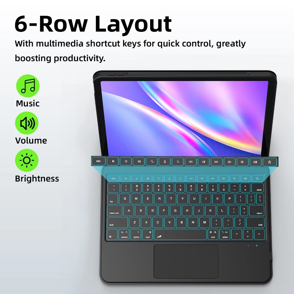 GOOJODOQ คีย์บอร์ดไทย เคสคีย์บอร์ดบลูทูธแบบไร้สาย Keyboard สำหรับ Ipad 10th - Image 2